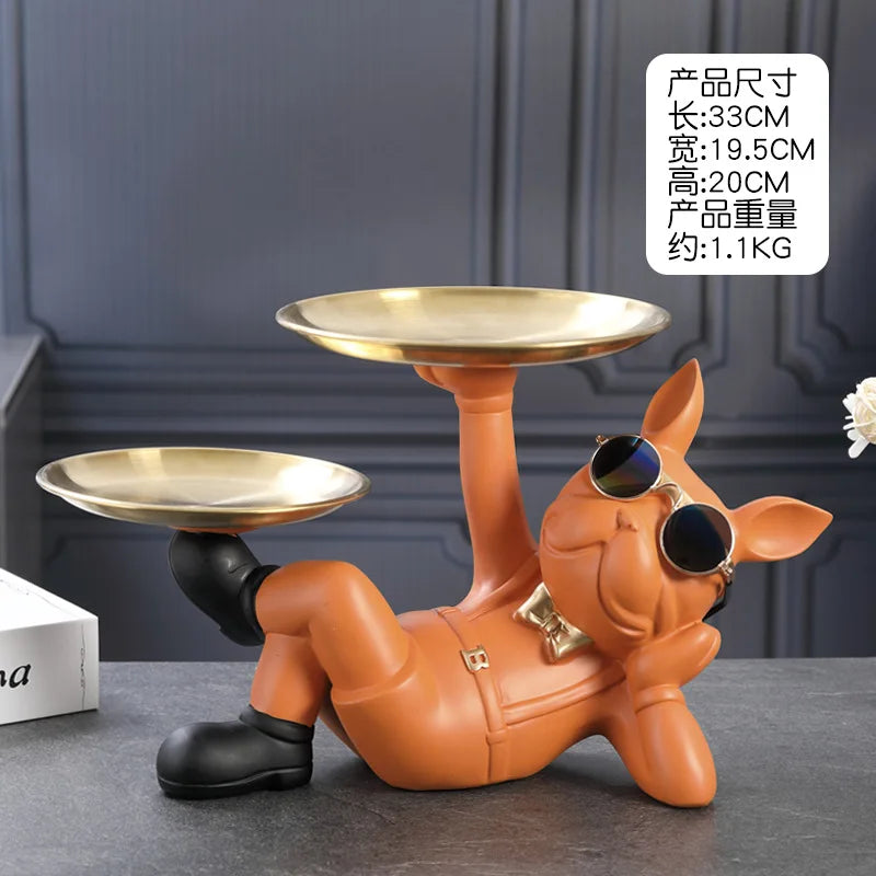 Creative Wealth Dog Ornament, Entrance Key Storage Tray, Desktop Candy Plate, Home Decor, Housewarming Gift