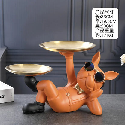 Creative Wealth Dog Ornament, Entrance Key Storage Tray, Desktop Candy Plate, Home Decor, Housewarming Gift