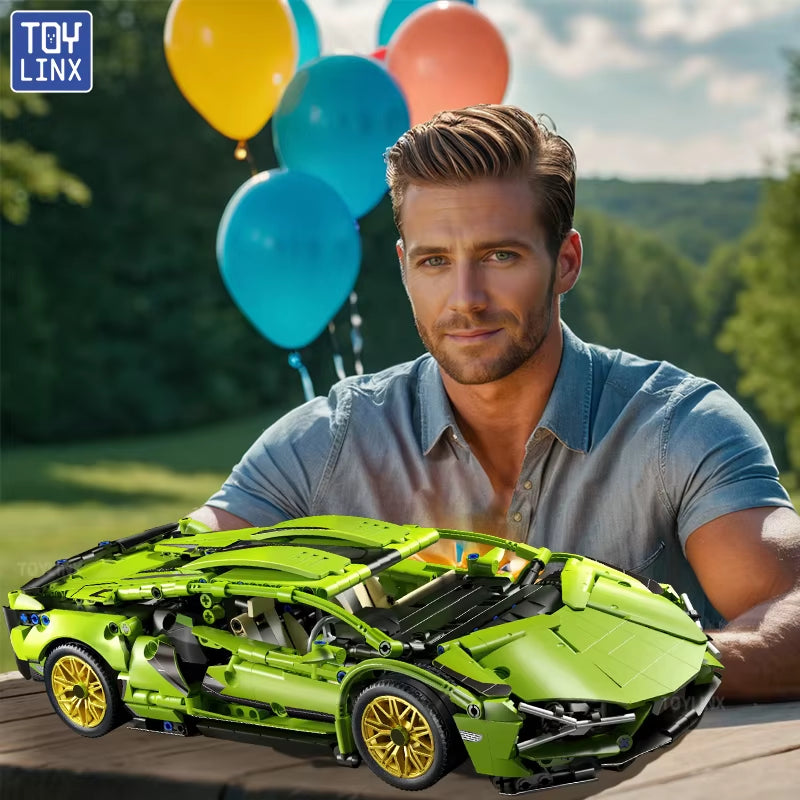 Toylinx Technical Building Blocks Racing Sport Car Speed Vehicle Model City Mechanical Super Bricks Puzzle Toys Adult Gift