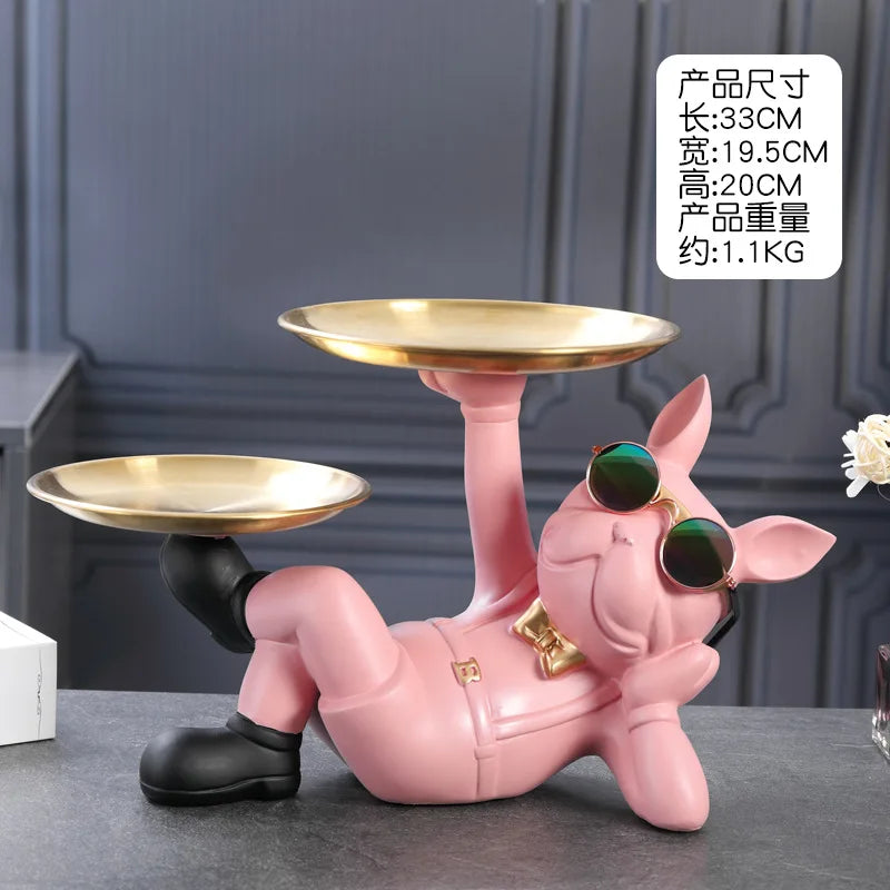 Creative Wealth Dog Ornament, Entrance Key Storage Tray, Desktop Candy Plate, Home Decor, Housewarming Gift